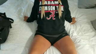 Homemade blonde wife rides a cock