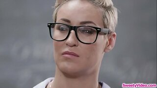 Teen babe eating her instructors cunt after class